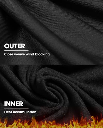 CL convallaria 2 Pack Thermal Underwear for Men Long Johns Fleece Lined Base Layer Set Winter Bottom Top 2XS-6XL