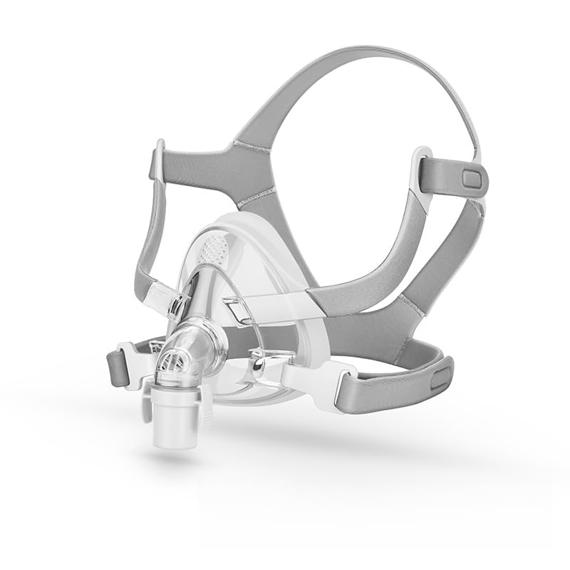 Comfort Series Nasal CPAP Mask, Full Face CPAP Mask, Reuse Full Cover Mask Replacement Accessory Includes Headgear Strap, Frame, Elbow and Nasal Cushion, Covers Nose and Mouth(M)