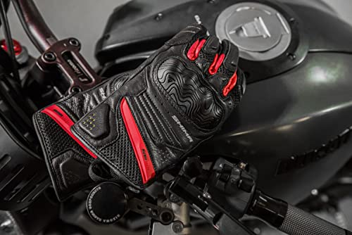 SHIMA Rush Motorcycle Gloves Men Leather Textile Short Summer Biker Armoured Protectors Motorbike Perforated Ventilated To...