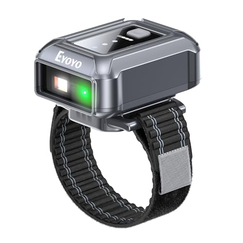 Eyoyo Wristband Wearable Barcode Scanner: Hands-Free Fast 1D 2D Code Scanning, Portable Mini Bluetooth Wireless USB QR Cod...