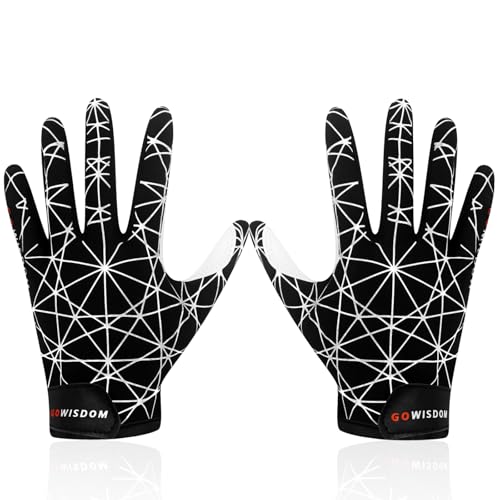 hisptgo Youth Football Gloves, Sticky Silicone American Football Receiver Gloves, Super Grip Rugby Gloves Comfortable Fit ...