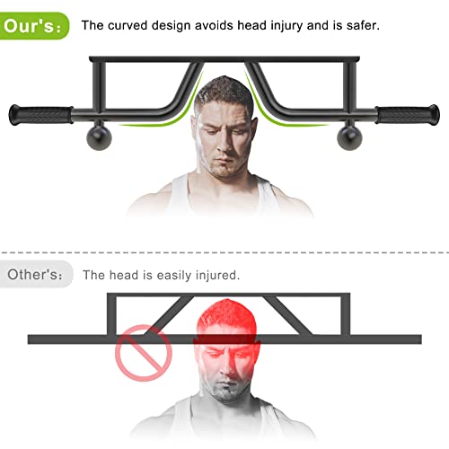 Kipika Heavy Duty Wall Mounted Doorway Pull Up Bar, Multifunctional Chin Up Bar, Portable Fitness Door Bar, Body Workout H...