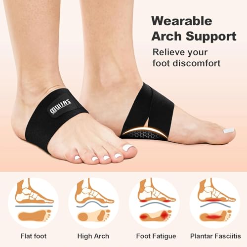 ZAIWOO Wearable Arch Support Inserts for Women & Men – 2 Adjustable Heights, Non-Slip Breathable – Plantar Fasciitis Relie...