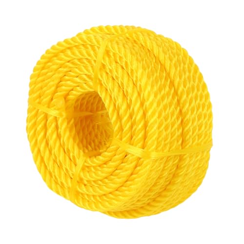 Polypropylene Rope - Bright Yellow, 1/4" x 100ft - All-Purpose Utility Rope for Marine, Outdoor, and DIY