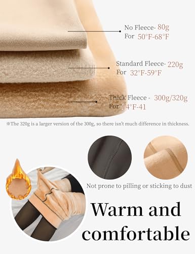 Zibnwek Fleece Lined Tights For Women, Panty Hose Women's Control Top, Fake Translucent Thick Thermal Sheer Tights