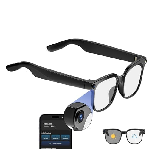 Dormiro Smart Glasses with Camera,4K with Audio Bluetooth Camera Glasses for Men Women 8MP 32G HD Hidden Video Recording S...