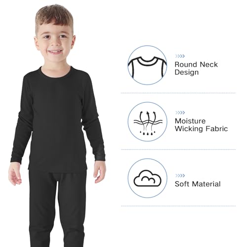 American Trends Kids Thermal Underwear Set Ultra Soft Kids Long Johns Sets Toddler Base Layer for Boys Girls