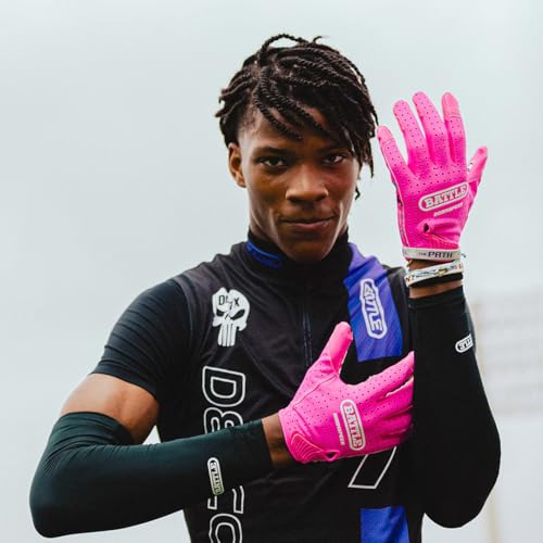 Battle Sports Doom Speed Football Gloves, Ultra Stick Grip, Precision Fit, Wide Receiver, Adult & Youth