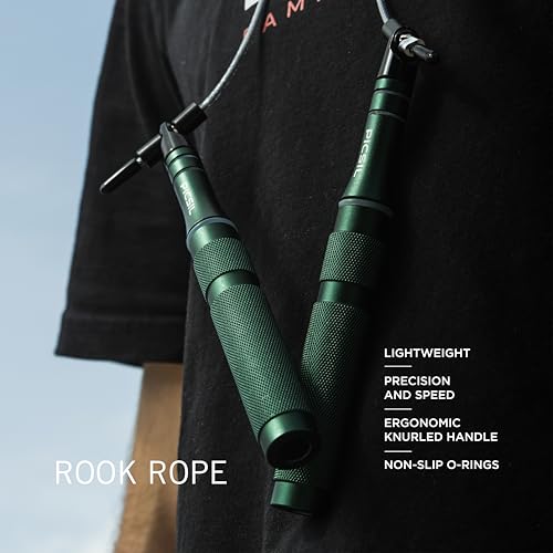 PICSIL - Rook Skipping Rope | Aluminium Handle & PVC Coated Steel Cable | Ideal for Cross-training & Boxing | Double Under...