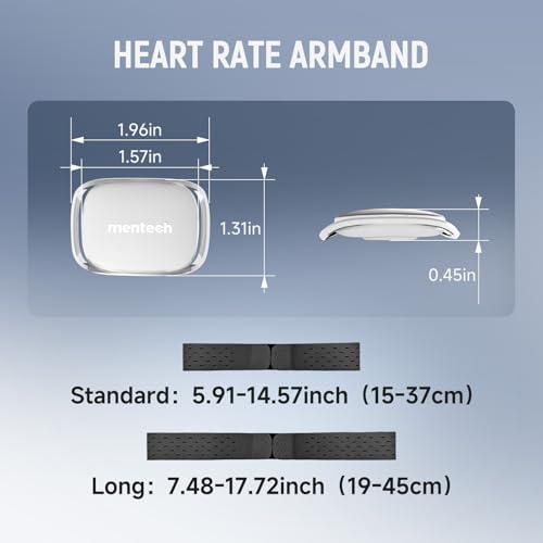 mentech Bluetooth Heart Rate Monitor, Comfort, Easy to wear, Auto-wear Detection, Advanced Sensor, Precise Data, 140 Hours...