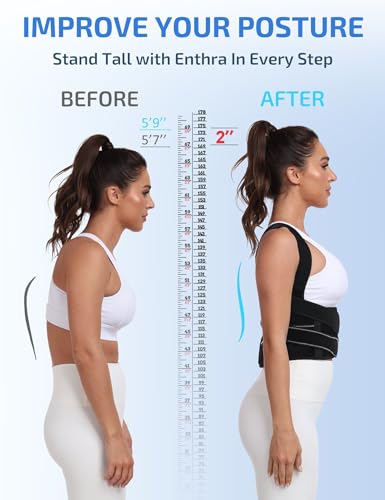 Enthra Posture Corrector for Women and Men with Bionic System, Precise Full Back Support Back Brace for Upper and Lower Ba...
