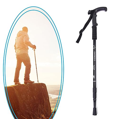 ThreeH Walking Sticks Lightweight Trekking Poles T Anti-Slip Handle Design Adjustable Walking Cane for Travel Hiking Climb...