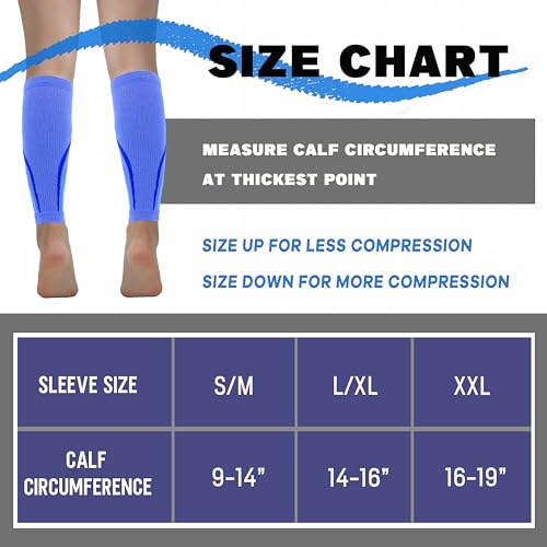 Keskale Calf Compression Sleeve for Men & Women 20-30 mmHg, Leg compression Sleeve, Footless Compression Socks (1 or 2Pair)