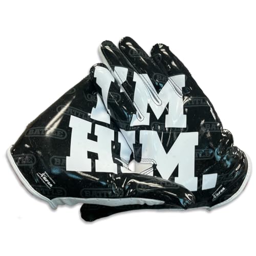 Battle Sports Doom Speed Football Gloves, Ultra Stick Grip, Precision Fit, Wide Receiver, Adult & Youth