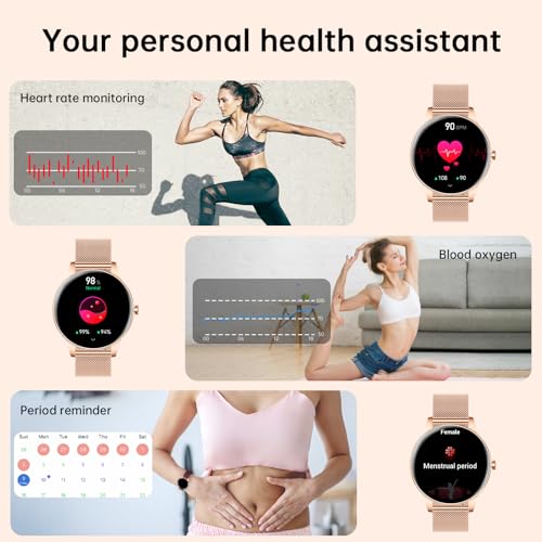 Smart Watch for Women(Answer/Make Calls), 1.27" HD Screen Fitness Tracker with Heart Rate/Sleep Monitor, 130+ Sport Modes ...