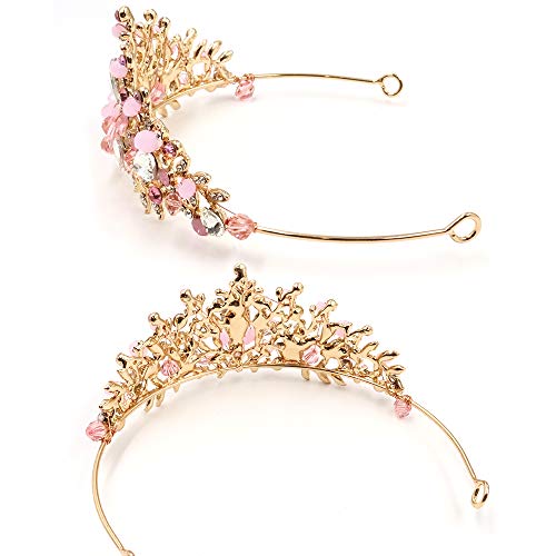 NODG Rose Gold Tiaras and Crowns for Women Pink Crystal Wedding Tiaras for Women Birthday Party Headbands Prom Pageant Tia...