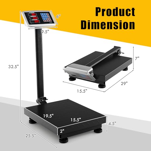 Giantex 660lbs Weight Computing Digital Scale Floor Platform Scale for Weighing Luggage Package Shipping Mailing Postal Sc...