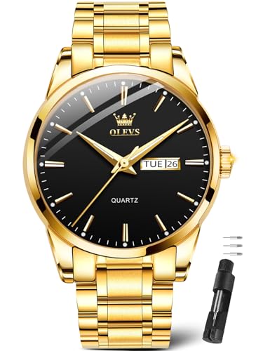 OLEVS Classic Men Watches with Date,Stainless Steel Man Watch with Date, Bussiness Watches for Men,Luminous Quartz Mens Wa...