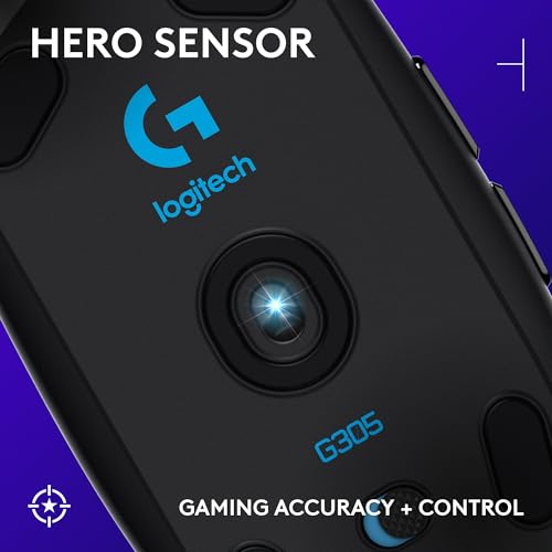 Logitech G305 Lightspeed Wireless Gaming Mouse, Hero 12K Sensor, 12,000 DPI, Lightweight, 6 Programmable Buttons, 250h Bat...