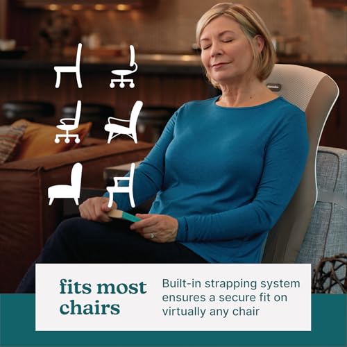 Homedics Shiatsu Back Massage Cushion with Adjustable Speeds and Comforting Heat Fits Most Chairs, Brown, 1 Count