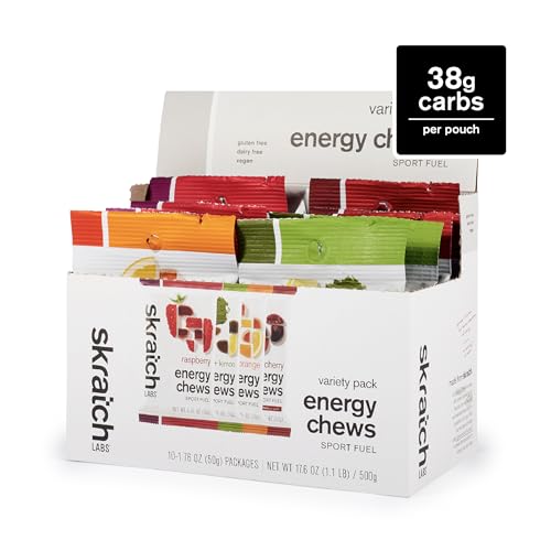 Skratch Labs Energy Chews | Gummies for Running, Cycling, and Sports Preformance | Gel Alternative | Variety Pack (10 Pac...