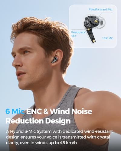 SOUNDPEATS C30 Hybrid ANC Earbuds with LDAC Hi-Res Audio, 52H Playtime -52dB Adaptive Noise Cancelling Wireless Earbuds, ...