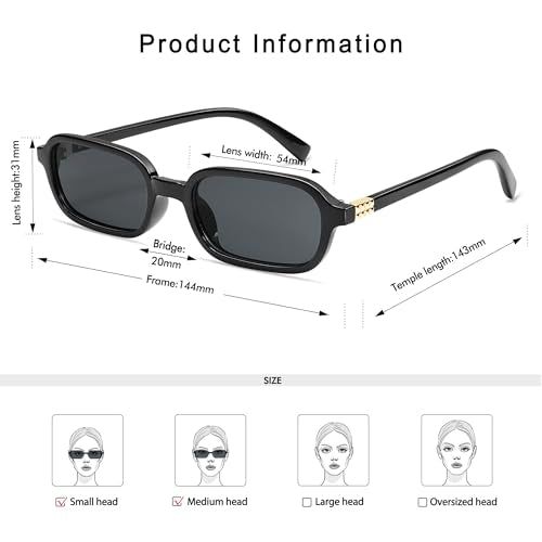 Appassal Retro Rectangular Sunglasses for Women Vintage 2026 Fashion Trendy Funny Small 90s Square Sunnies AP3698