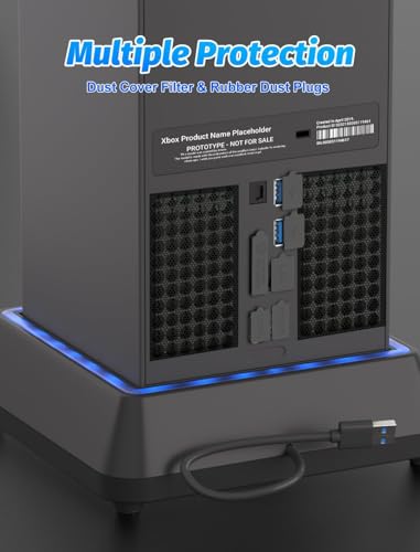 Cooling Fan for Xbox Series X Mviioe Xbox Series X Cooling Stand with LED Indicator, Extra Big Turbo Fan, USB 2.0 Ports, D...