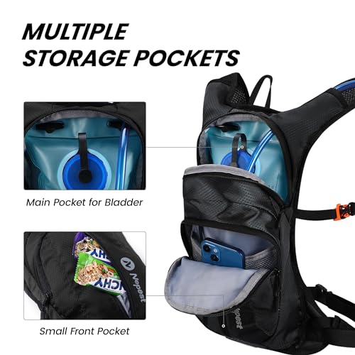 Nepest Hydration Pack Backpack for Women & Men, Lightweight Water Backpack with 2L Water Bladder for Hiking Cycling Runnin...