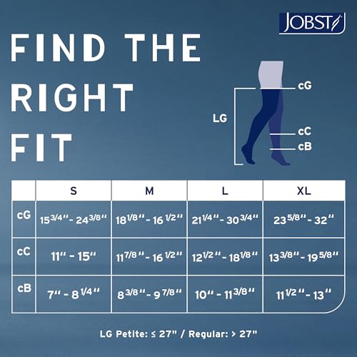 JOBST Relief 20-30 mmHg Thigh High Compression Stockings with Silicone Band, Open Toe, Beige, Medium