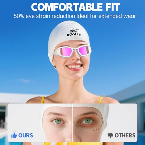 Whale Swimming Goggles Polarized Swim Goggles UV400 Anti-fog Suitable for Adults and Teenagers
