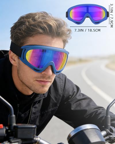 YISUGOOC 3 Pairs Motorcycle Goggles UV Protection Ski Goggles With 3 Pieces Neck Gaiter Riding Dust And Windproof
