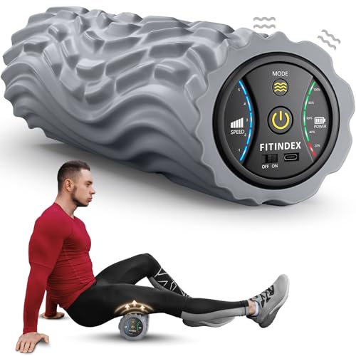 FITINDEX Vibrating Foam Roller for Back Pain, FSA&HSA Eligible, 5-Speed Muscle Massage, Exercise, Muscles Deep Tissue, Phy...