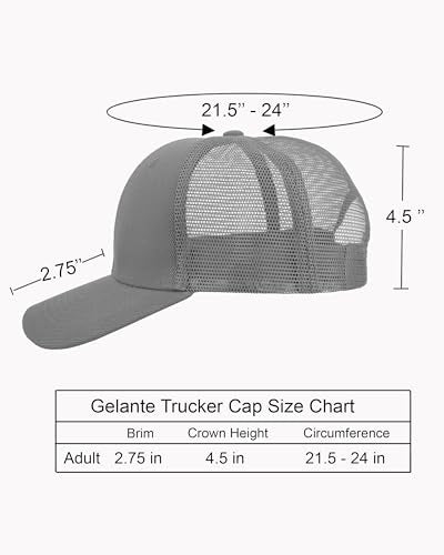 Gelante Mesh Trucker Baseball Cap Snapback Hat Structured Front Panel