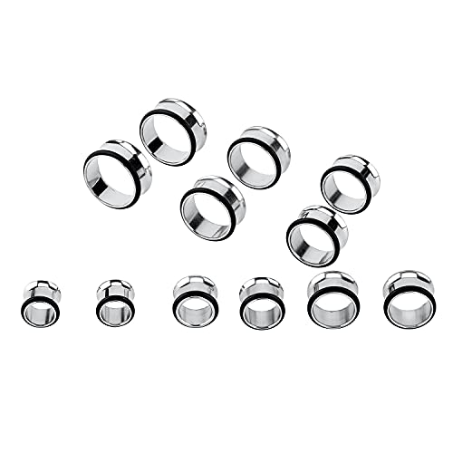 LBZ4ZUONISP 24PC Ear Gauge Stretching Kit Acrylic Tapers and Surgical Steel Tunnels Plugs 00G-20MM Gauge Stretching Kit