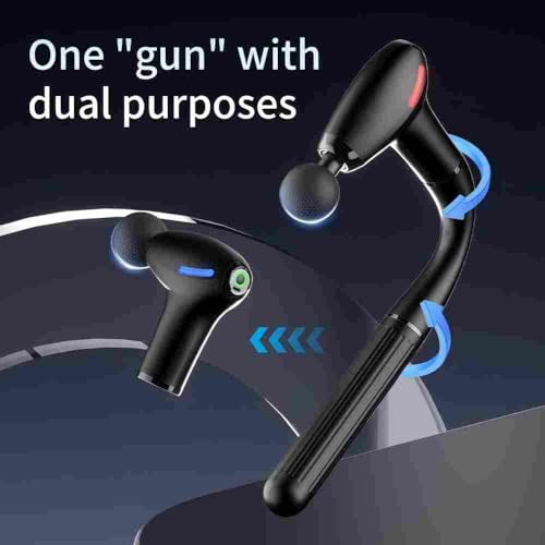3-in-1 Massage Gun with Upgraded Extension Handle,Back Massager for Pain Relief, Portable Percussion Muscle Massager for S...