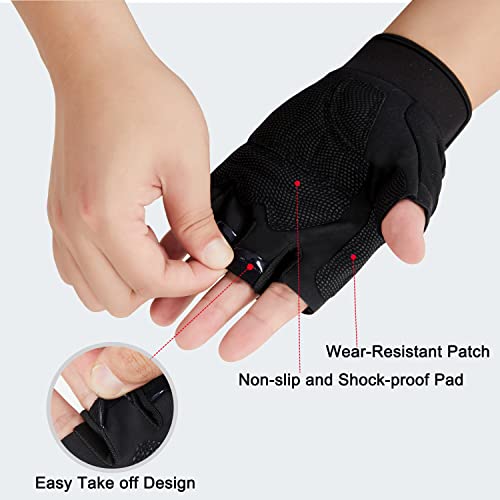 FIORETTO Fingerless Gloves for Airsoft Shooting Half Finger Hunting Hiking Cycling Driving Motorcycle Climbing Work Gloves...