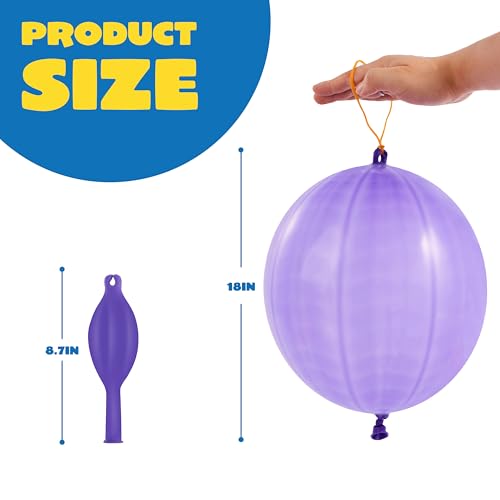 JOYIN 12 Pcs Punch Balloons, Easter Egg Fillers, Heavy Duty Party Favors for Kids, Punching Balloons with Rubber Band Hand...