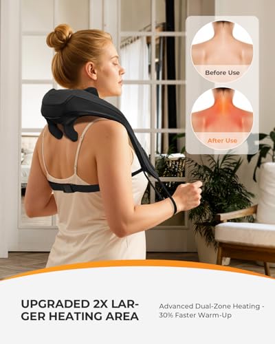 CooCoCo Upgraded Cordless Neck Massager - FSA Eligible, Back Massager for Pain Relief Deep Tissue, Shoulder Massager with ...