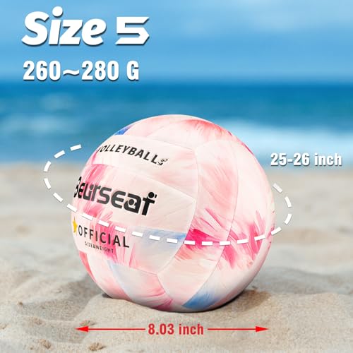 Beurseaf Volleyball, Soft Touch Beach Volleyball, Indoor Outdoor Volleyball for Beach Game Training, Official Size 5