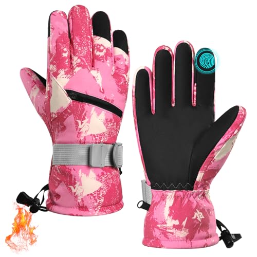 VZVXDW Winter Gloves, Waterproof Thermal Touchscreen Ski Glove, Suit for Ski, Cycling, Hiking, Driving, Typing, Freezer Work