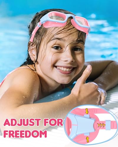 Zeligerstar Kids Swim Goggles,Swimming Goggles for Kids 6-14, Anti-Fog UV Protection Pool Glasses for Boys Girls