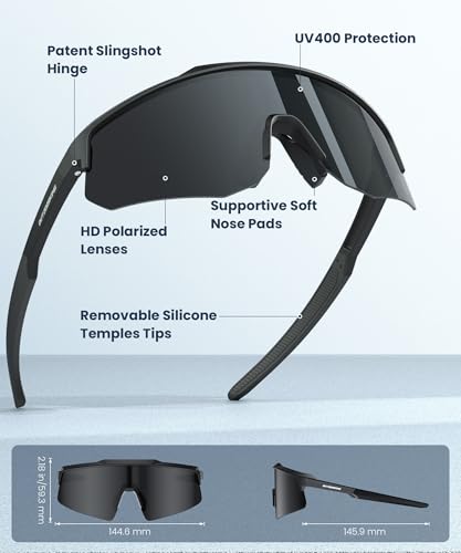 QALLY Polarized Sport Sunglasses Men Women Bike Sunglasses for Men Cycling UV Protection Baseball Running 3 Packs