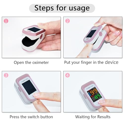 Pulse Oximeter Fingertip, Oxygen Meter Finger Pulse Oximeter, Oximeter Finger with Pulse, Blood Oxygen Saturation Monitor,...