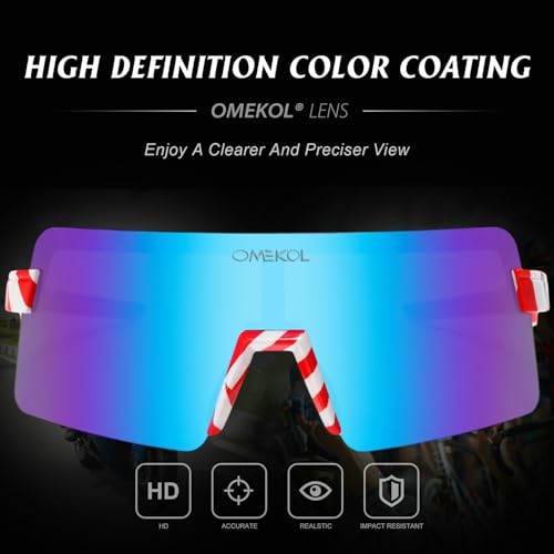OMEKOL Two Sizes For Adults and Youth Polarized Sunglasses Men Women Outdoor Sport Baseball Glasses UV400 Cycling Eyewear