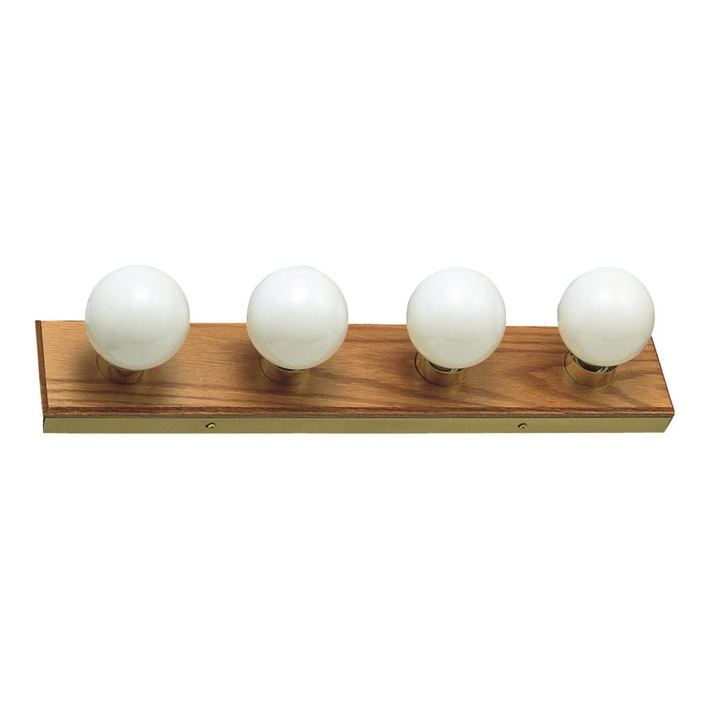 Design House 500207 4-Light Vanity Light, Honey Oak Wood Finish, Modern Design