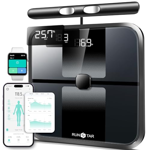 RunStar Scale for Body Weight and Fat, Full-Body Bathroom Scale with 8 Electrodes for BMI, Muscle Mass, High-Accuracy Body...