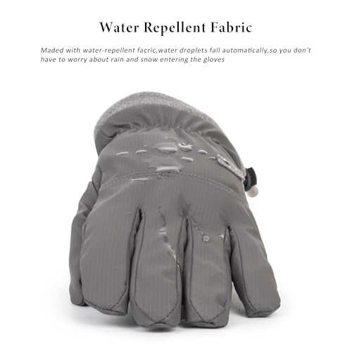 Winter Ski-Gloves for Men-Women Non-Slip-Plus-Velvet-Thickened Mitt Waterproof Cold-Weather Touchscreen-Cycling-Gloves S/M