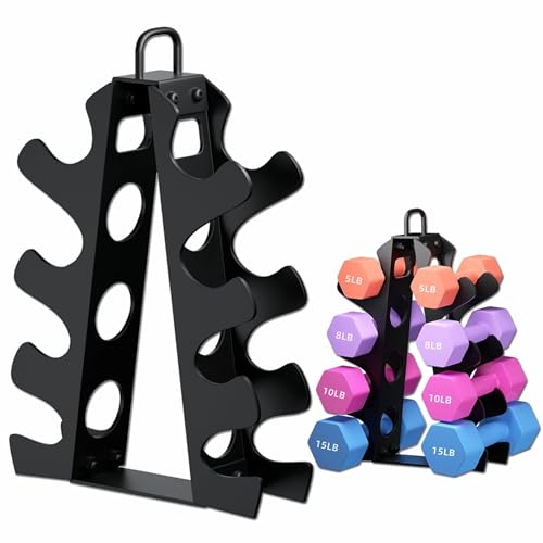 Weight Rack for Dumbbells,A-Frame Dumbbell Rack Stand Only, Alloy Steel Dumbbells Storage Rack with Handle for Home Gyms W...