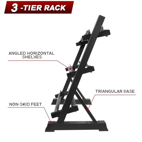Ritfit 5-650 LBS PVC Encased Hex Dumbbell Sets with Optional Rack for Home Gym, Hand weight with Chrome Handle for Strengt...